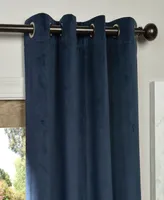 Half Price Drapes Midnight Blue Grommet Signature Velvet Blackout Curtain