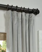 Half Price Drapes Silver Grey Signature Velvet Blackout Curtain