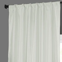 Half Price Drapes Eggshell Solid Faux Silk Taffeta Room Darkening Curtain