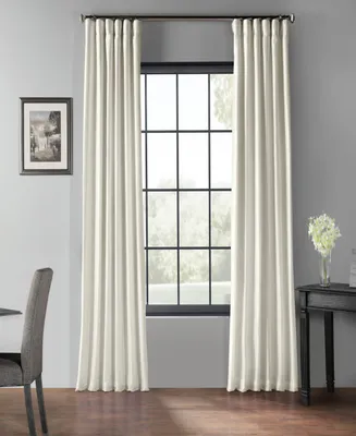 Half Price Drapes Off White Vintage Textured Faux Dupioni Silk Blackout Curtain