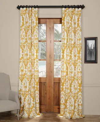 Half Price Drapes Lacuna Sun Floral Printed Cotton Room Darkening Curtain