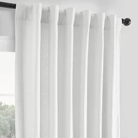 Half Price Drapes Crisp White French Linen Room Darkening Curtain