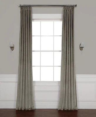 Half Price Drapes Destiny Grey Heritage Plush Velvet Room Darkening Curtain