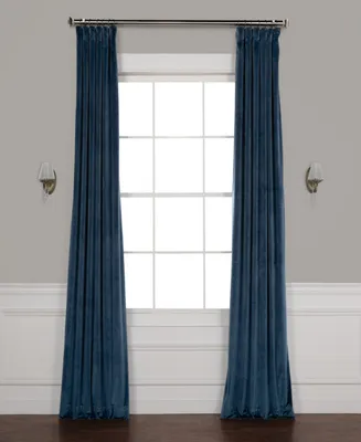 Half Price Drapes Avalon Blue Heritage Plush Velvet Room Darkening Curtain