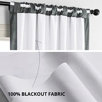 Half Price Drapes Natural Grey Signature Velvet Blackout Curtain