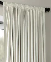 Half Price Drapes Warm Off White Signature Extra Wide Velvet Blackout Curtain