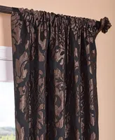 Half Price Drapes Astoria Black & Pewter Damask Faux Silk Jacquard Room Darkening Curtain