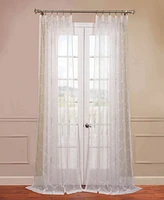 Half Price Drapes Florentina White Embroidered Geometric Sheer Curtain