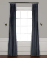 Half Price Drapes Distance Blue Grey Signature Velvet Blackout Curtain