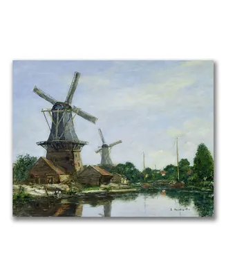 Eugene Boudin 'Dutch Windmills' Canvas Art - 24" x 18"