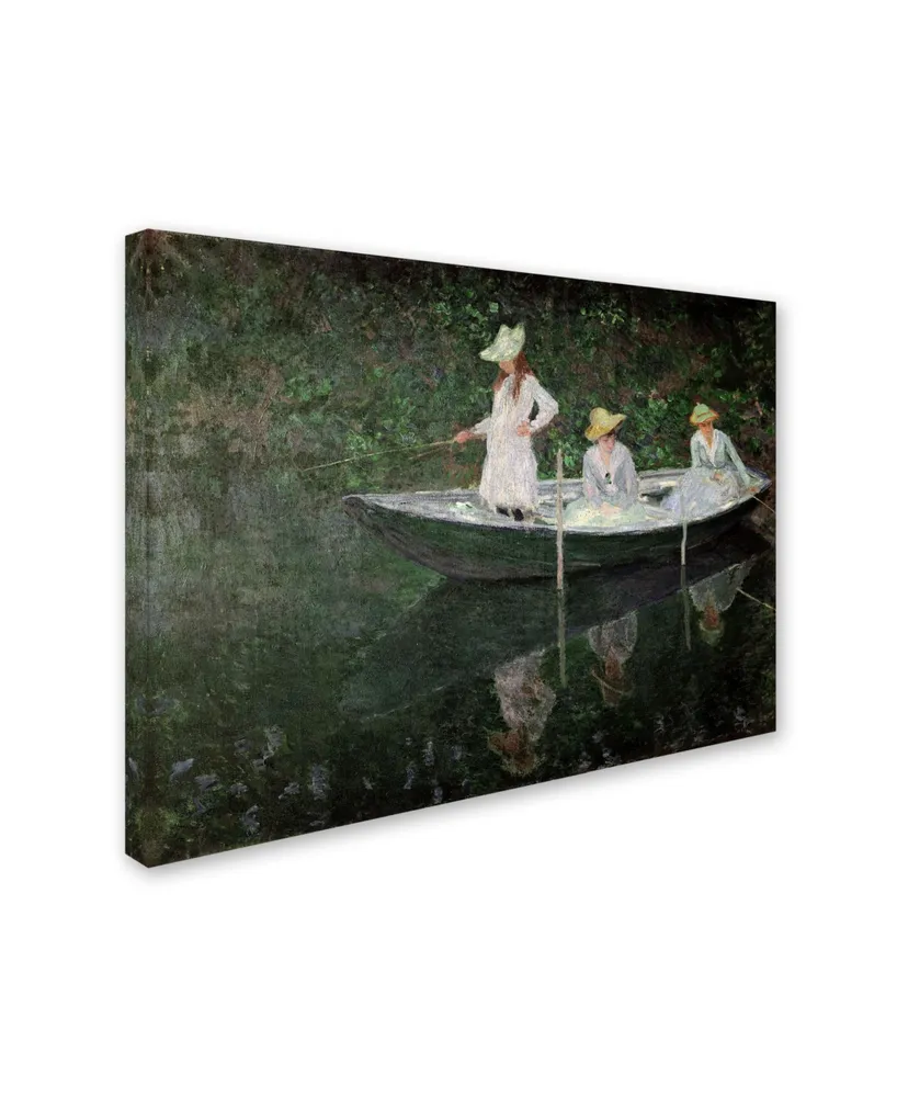 Claude Monet 'The Boat at Giverny' Canvas Art - 47" x 35"