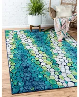 Bayshore Home Politan Pol3 Light Green 5' x 8' Area Rug