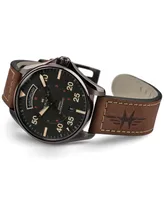 Hamilton Men's Swiss Automatic Khaki Pilot Brown Leather Strap Watch 42mm