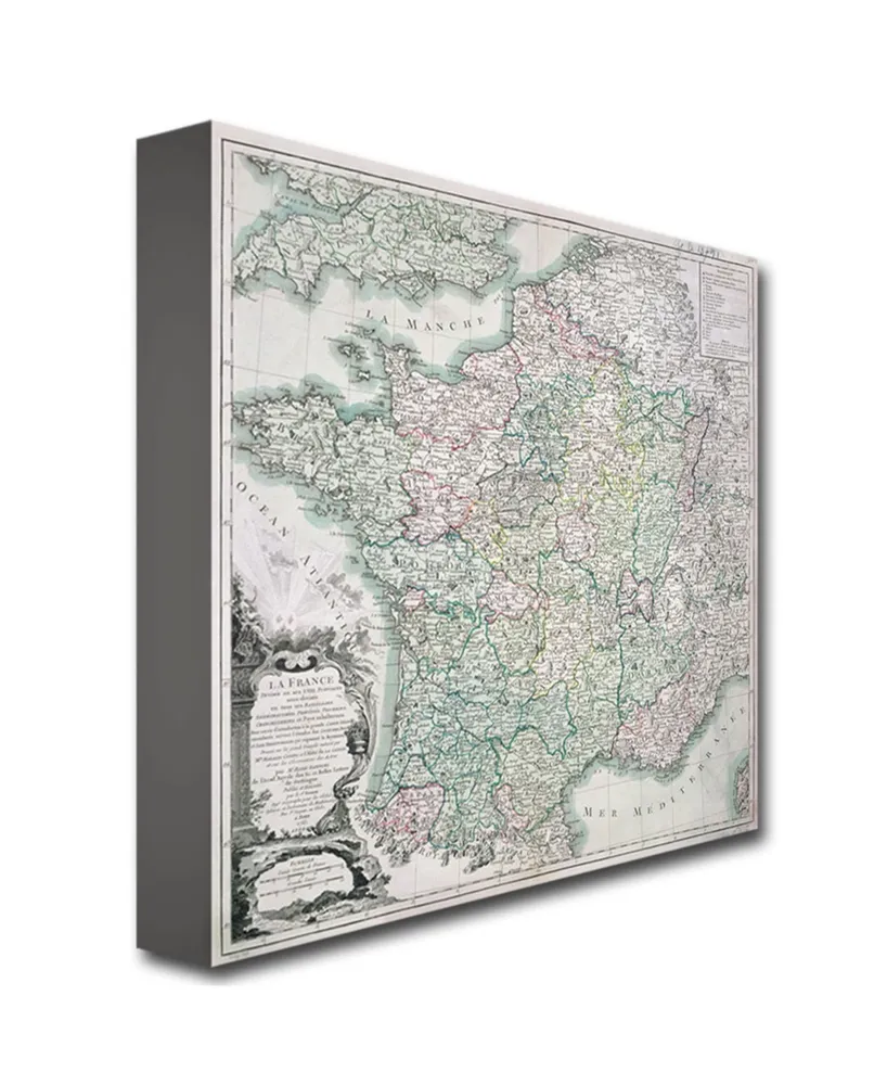 Louis Charles Desons 'Map of France 1765' Canvas Art - 24" x 24"