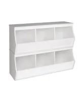 Prepac Monterey Stacked 6-Bin Storage Cubbie