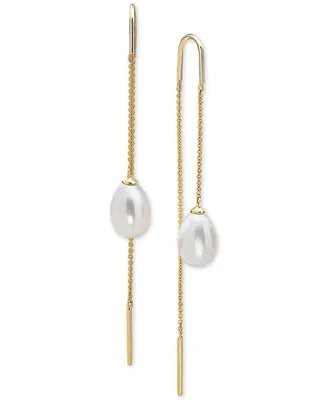 Effy Cultured Freshwater Pearl (10 x 7mm) Threader Earrings in 14k Gold