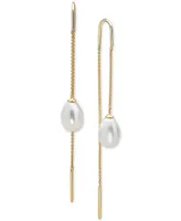 Effy Cultured Freshwater Pearl (10 x 7mm) Threader Earrings in 14k Gold