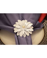 Vibhsa White Pearl Flower Napkin Ring