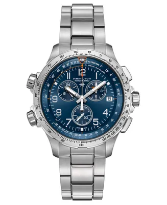 Hamilton Men's Swiss Chronograph Khaki XWind Stainless Steel Bracelet Watch 46mm