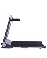 Sunny Health & Fitness Electric Slim Folding Running Treadmill with Wide Belt, Tablet Holder, Speakers, 265 lb Max Weight, No Assembly - Strider, Sf