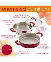 Rachael Ray Create Delicious Enameled Aluminum Nonstick 3-Qt. Steam Set