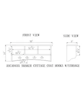 Shaker Cottage Storage Coat Hook with Bench Set