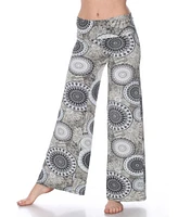 White Mark Circle Print Palazzo Pants