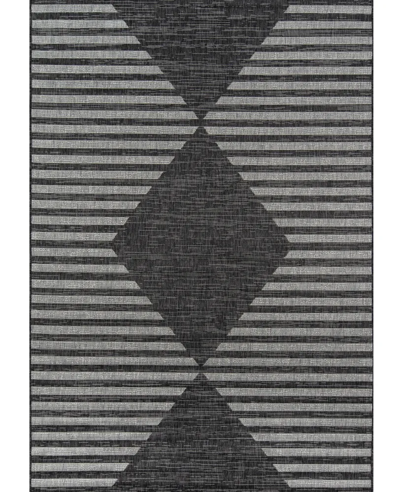 Novogratz Villa Vi-07 Charcoal 2'7" x 7'6" Outdoor Area Rug