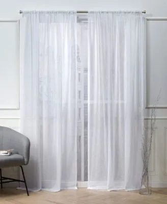 Nicole Miller Belfry Sheer Rod Pocket Top Curtain Panel Pair