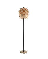 Jonathan Y Simon 63" Pinecone Wood/Metal Led Floor Lamp