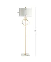 Jonathan Y Haines 60" Modern Circle Marble/Metal Led Floor Lamp