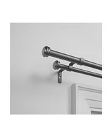 Exclusive Home Topper Double Curtain Rod and Finial Set, 36"-72"