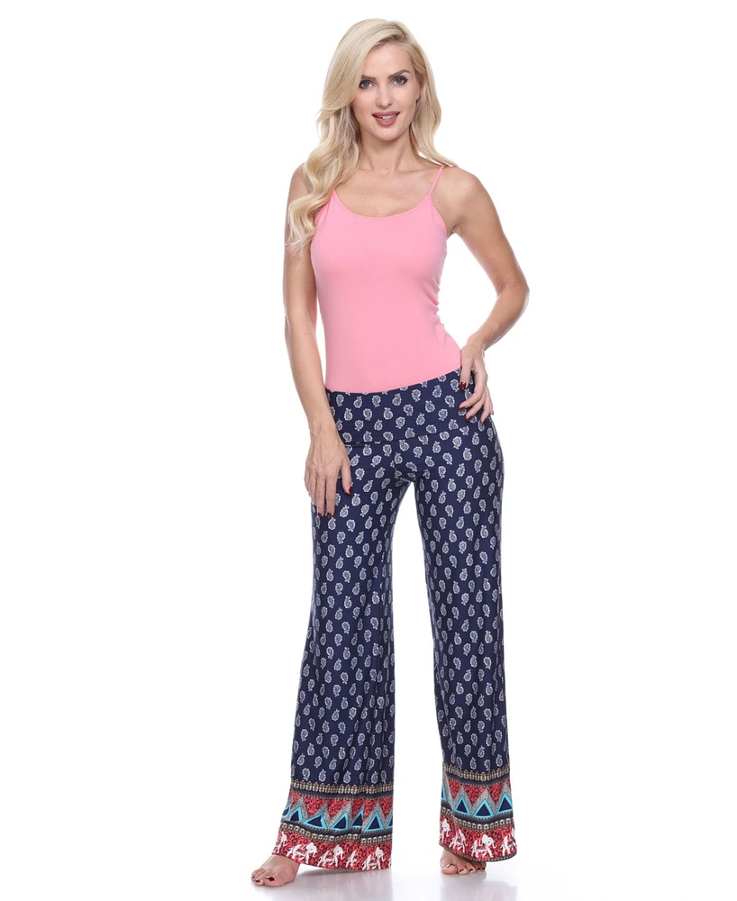 White Mark Indian Paisley Print Palazzo Pants