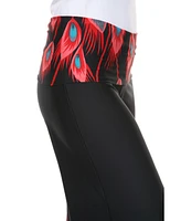 White Mark Peacock Printed Palazzo Pants