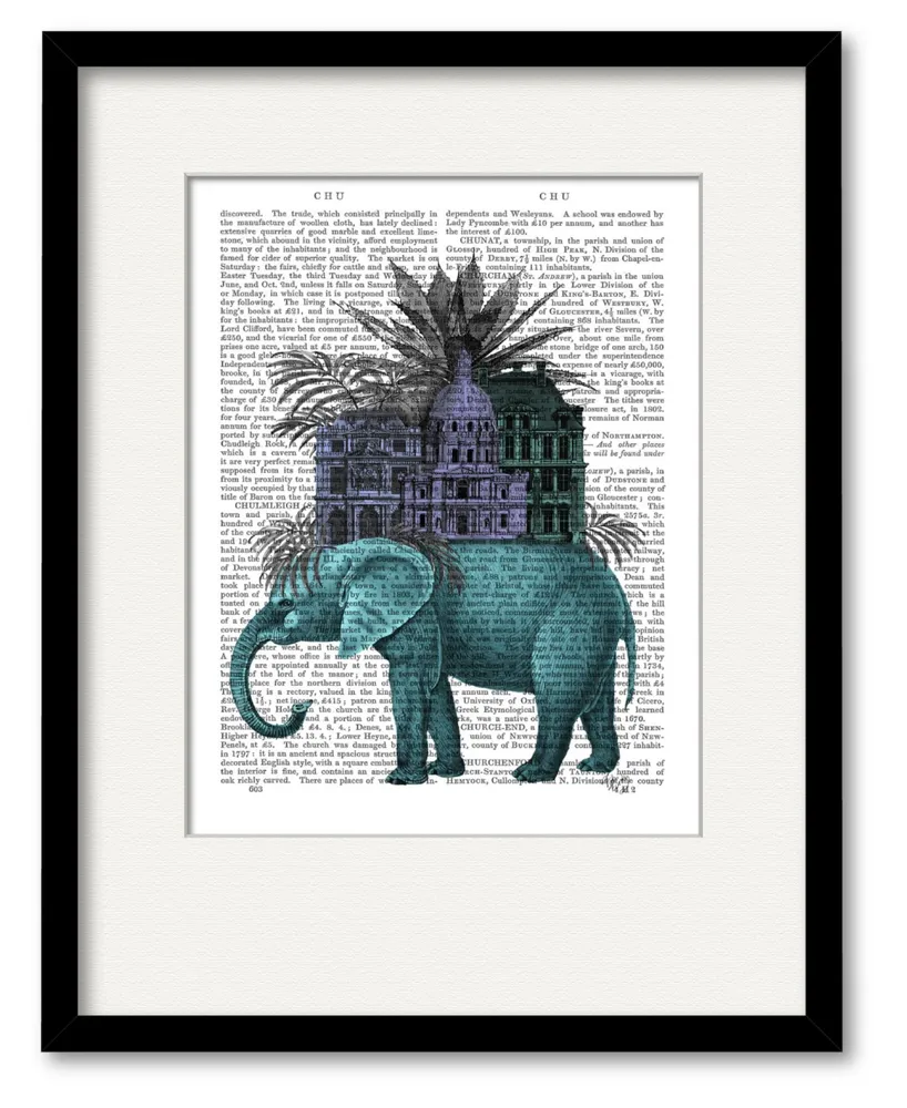 Courtside Market Elephant and Citadel 16" x 20" Framed and Matted Art