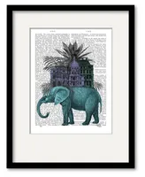 Courtside Market Elephant and Citadel 16" x 20" Framed and Matted Art