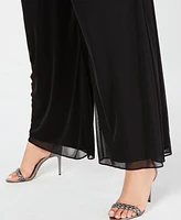 Msk Plus Mesh Wide-Leg Pants