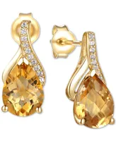 Amethyst (2-1/10 ct. t.w.) & Diamond Accent Drop Earrings in 14k Gold (Also Available in Citrine, Mystic Topaz, Blue Topaz, and Rhodolite Garnet)