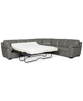 Lothan 3-Pc. Leather Queen Sleeper Sectional Sofa, Created for Macy's