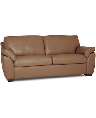 Lothan 79" Leather Apartment Sofa with 2 Cushions, Created for Macy's