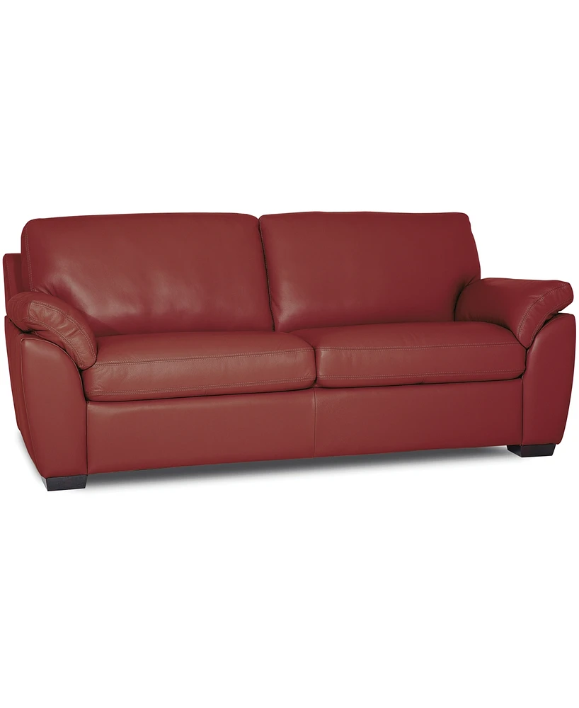 Lothan 79" Leather Apartment Sofa with 2 Cushions, Created for Macy's