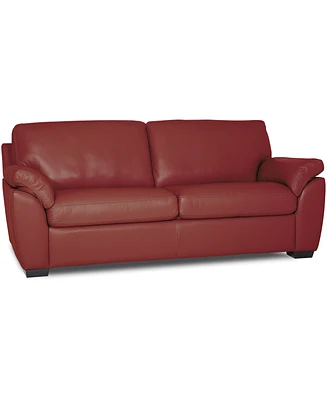 Lothan 79" Leather Apartment Sofa with 2 Cushions, Created for Macy's