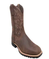 AdTec Men's 12" Steel Toe Work Western Brown