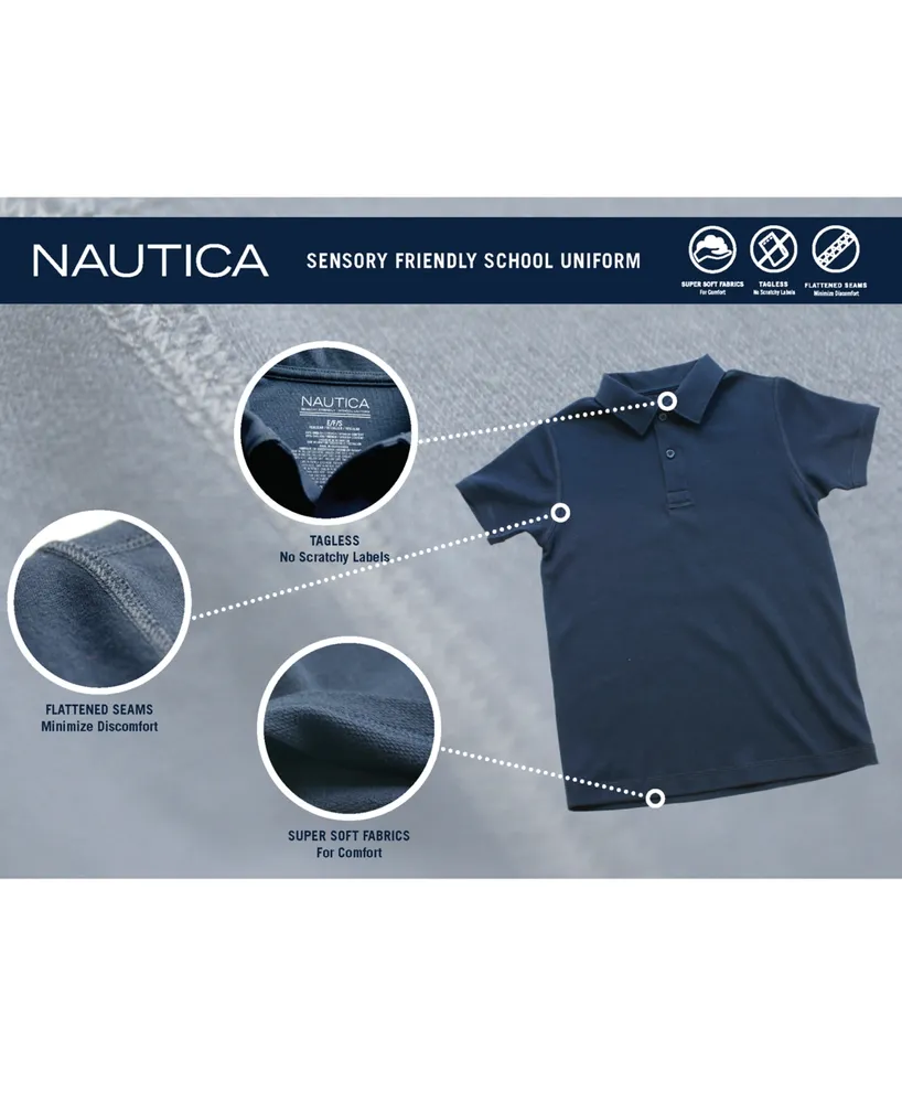 Nautica Little Boy Sensory Short Sleeve Polo