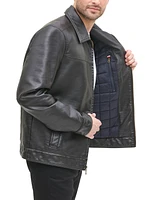 Tommy Hilfiger Men's Faux Leather Laydown Collar Jacket