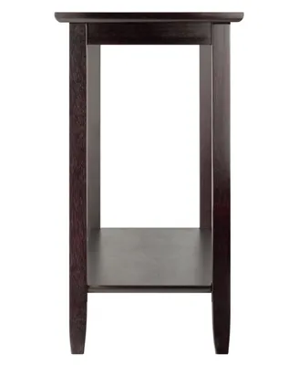 Genoa Rectangular Console Table with Glass and Shelf