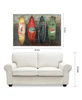 Empire Art Direct 'Surfboards' Metallic Handed Painted Rugged Wooden Blocks Wall Sculpture - 32" x 48"