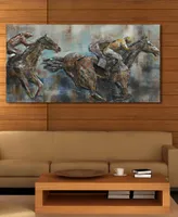 Empire Art Direct 'Race Day' Mixed Media Iron Hand Painted Dimensional Wall Sculpture - 60" x 30"