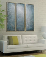Empire Art Direct Concentric 3-Piece Textured Metallic Hand Painted Wall Art Set by Martin Edwards, 60" x 20" x 1.5"