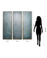 Empire Art Direct Concentric 3-Piece Textured Metallic Hand Painted Wall Art Set by Martin Edwards, 60" x 20" x 1.5"